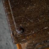 18th-century Scandinavian popular art oak chest with carved panels, dated 1764.