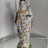 Virgin and Child in polychrome earthenware, 18th century, Nevers