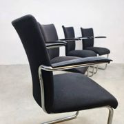 Vintage Dutch design de Wit dinner tubular armchairs