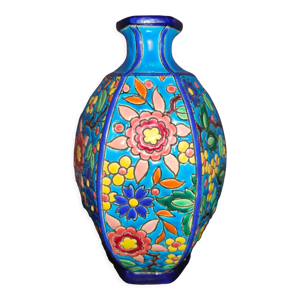 Vase octogonal boule - floral
