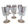 6 vintage Cristal d'Arques wine glasses from the 70s