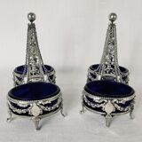 Pair of solid silver salt pans
