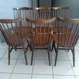 Suite of 6 chairs by Baumann model Tacoma 1970s