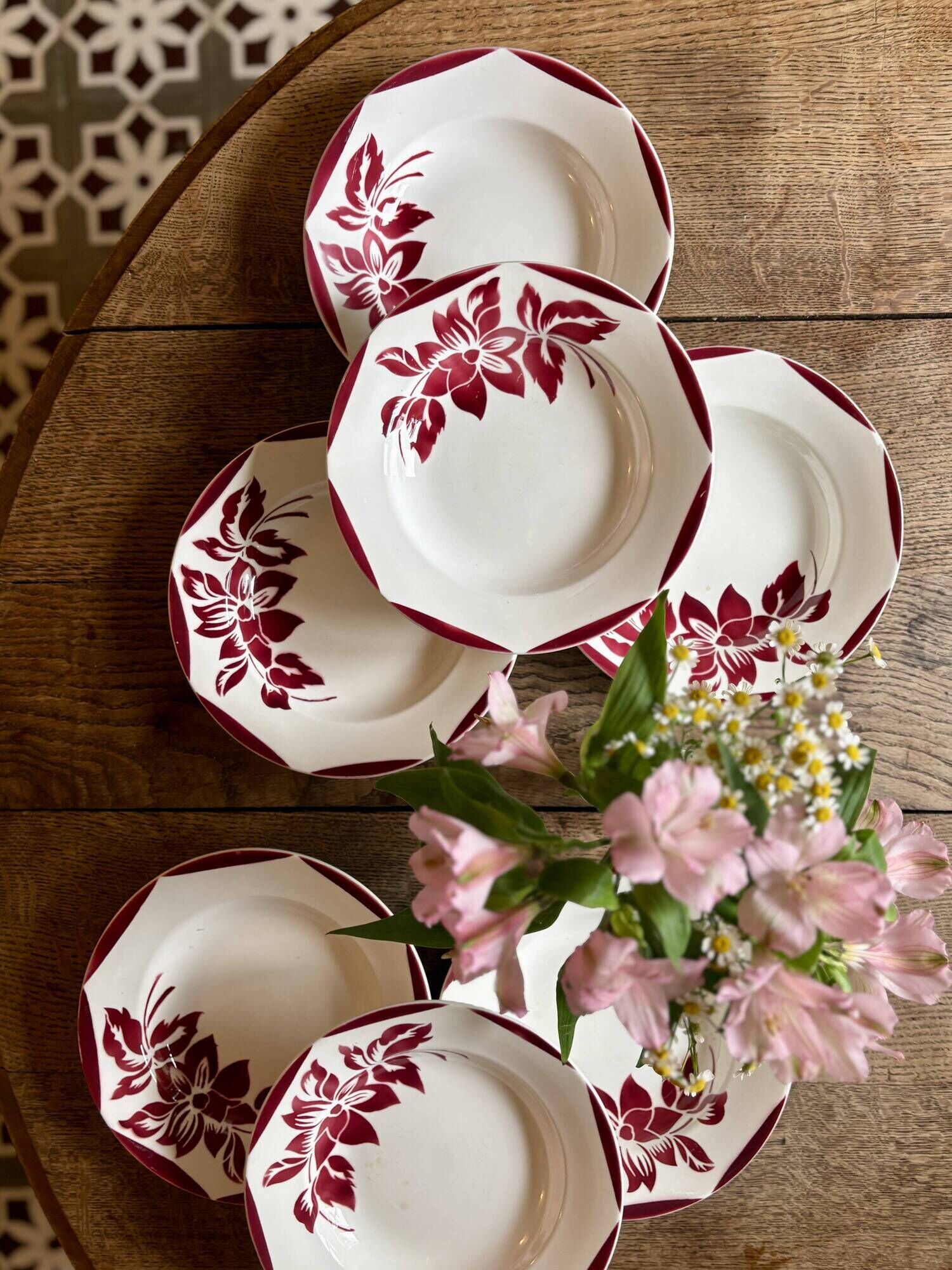 Lot de 8 assiettes creuses vintage, Jacky de Digoin