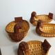 Lot de 4 canards osier Vintage