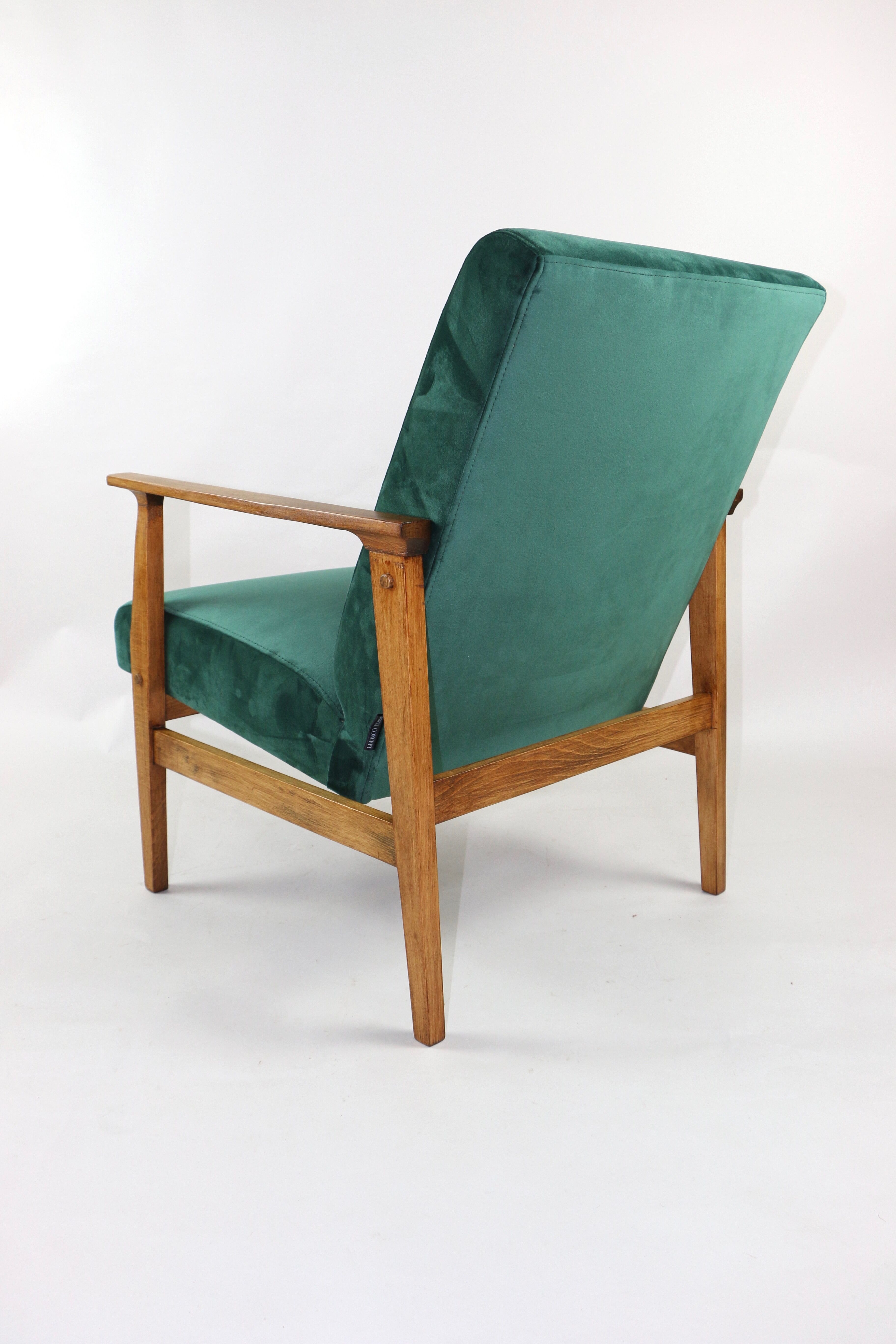 Fauteuil en velours vert vintage, 1970