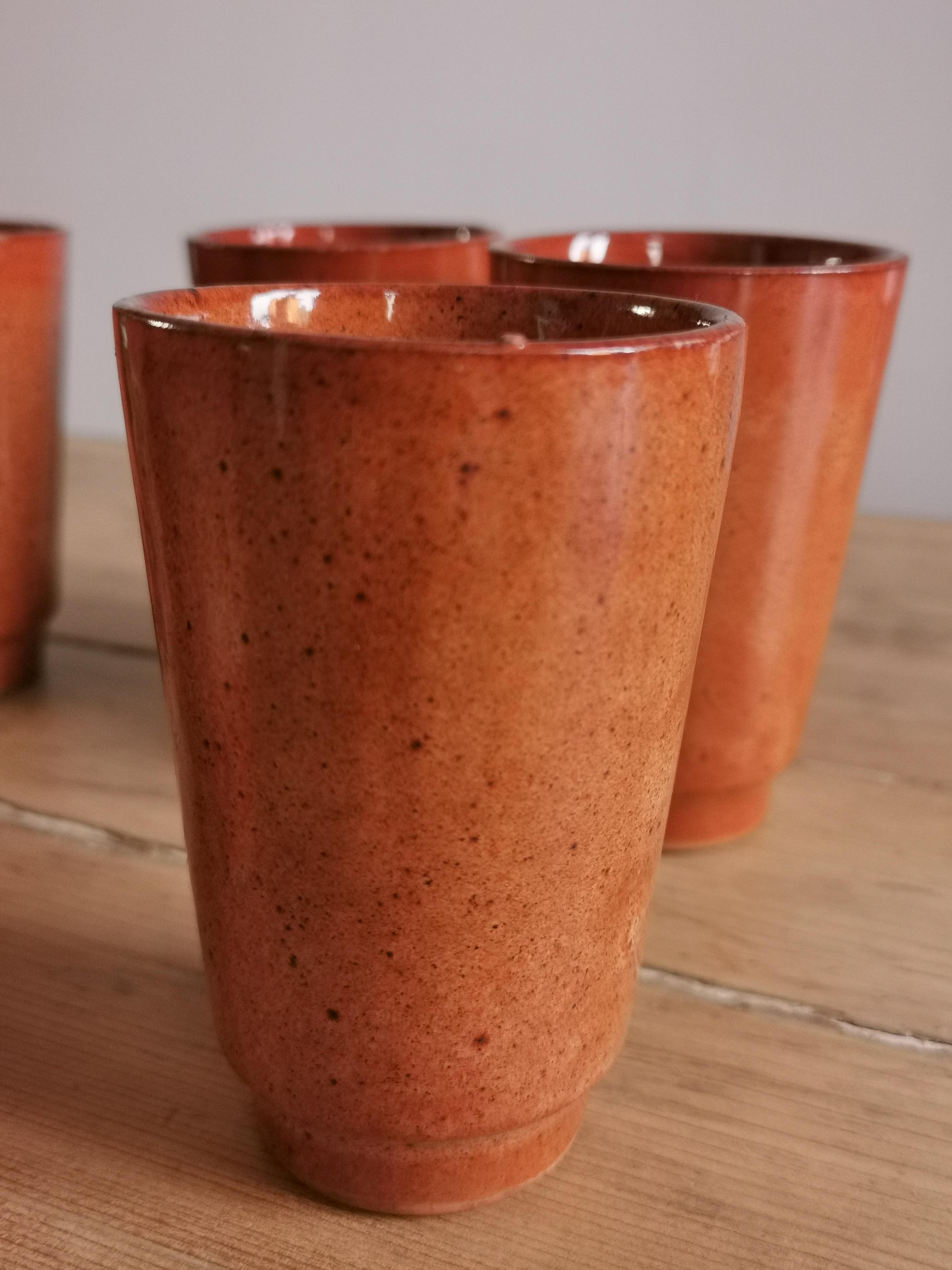 Set of 6 sandstone cups