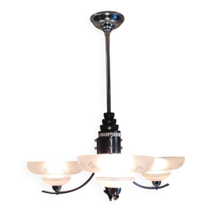 lustre 3 feux Art-Déco