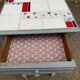 Henri II bedside table in solid grey wood and marble