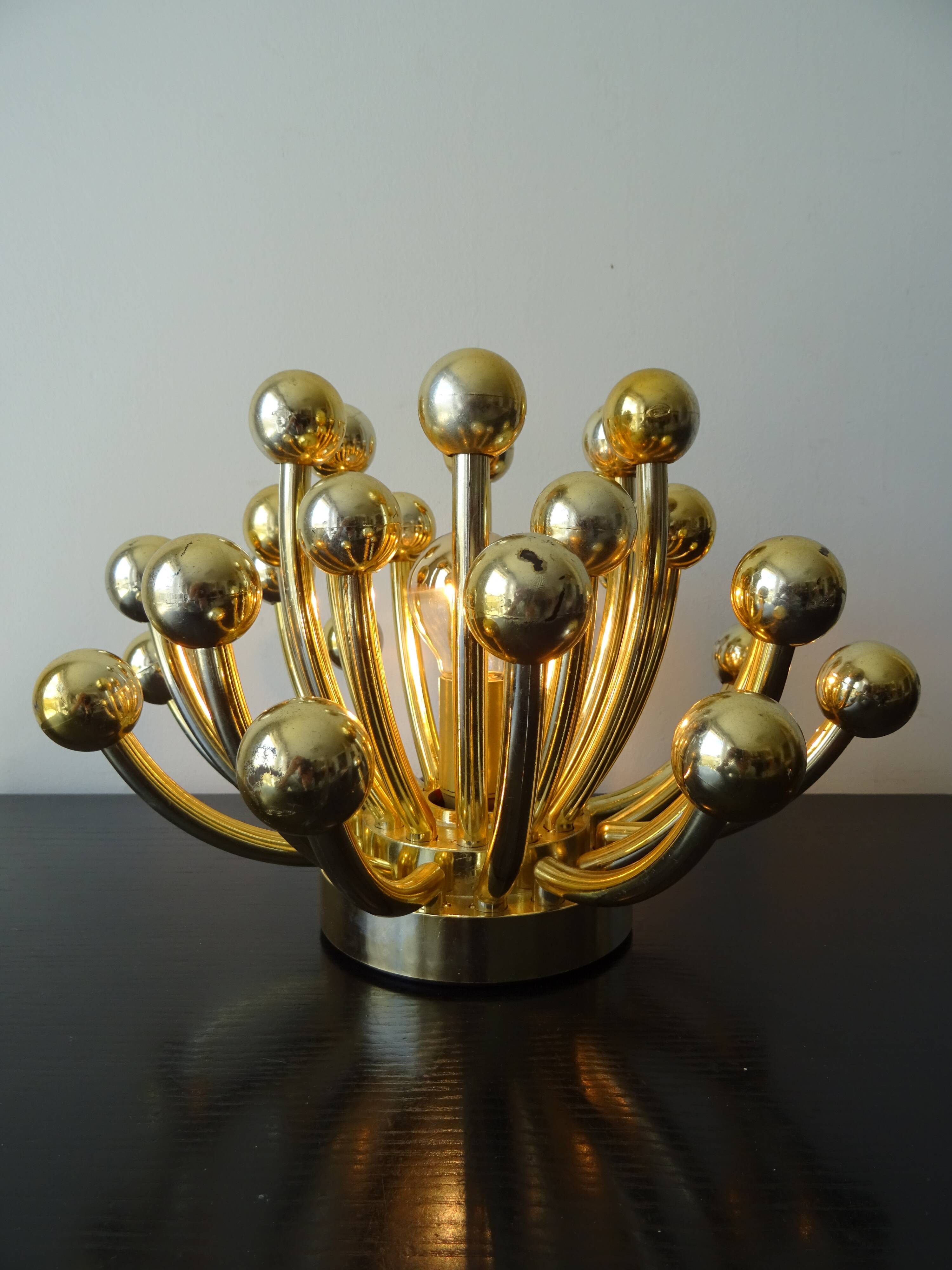 Pistillino gold wall lamp Studio Tetrarch Valenti design 70s