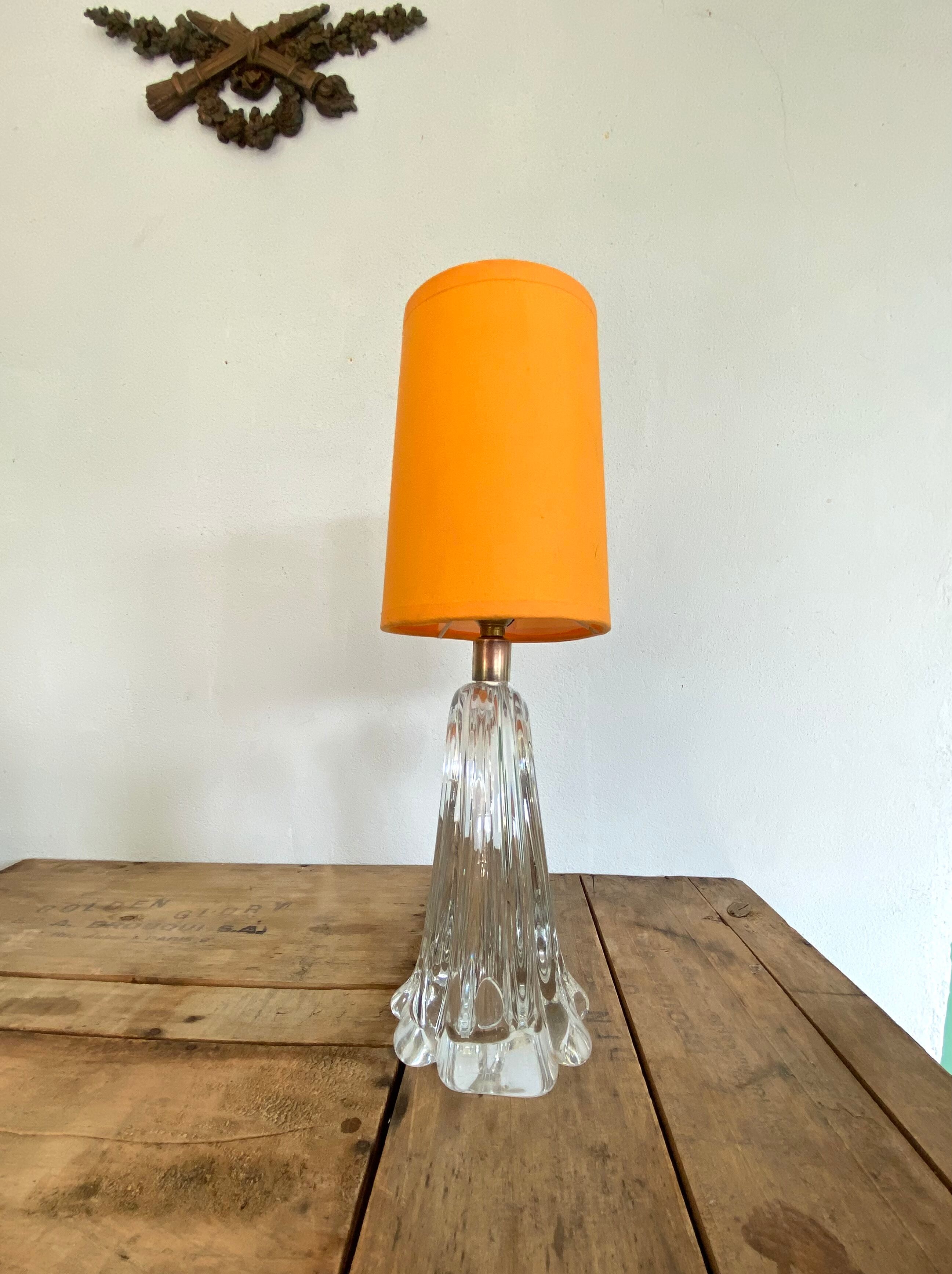 Moulded glass lamp, fabric cable 2 m