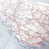 Old map of Corsica and southern Mediterranean France 43x43cm from 1950