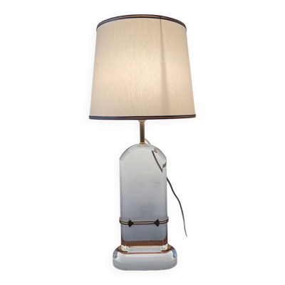 Lampe en lucite et laiton des années 70