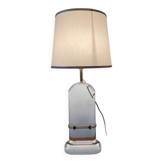 Lampe en lucite et laiton des années 70