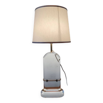 Lampe en lucite et laiton des années 70
