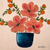 Oil on canvas, Peachy arrangement