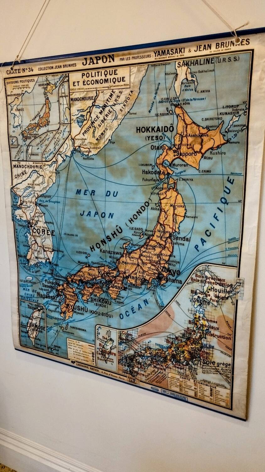 Carte scolaire no 34 japon Yamasaki et jean brunhes