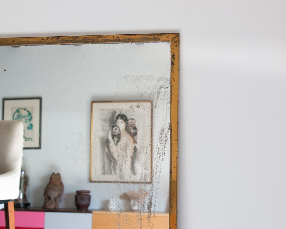 Golden mirror 147x54 cm