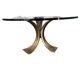 Coffee table in bronze with glass top by Luciano Frigerio