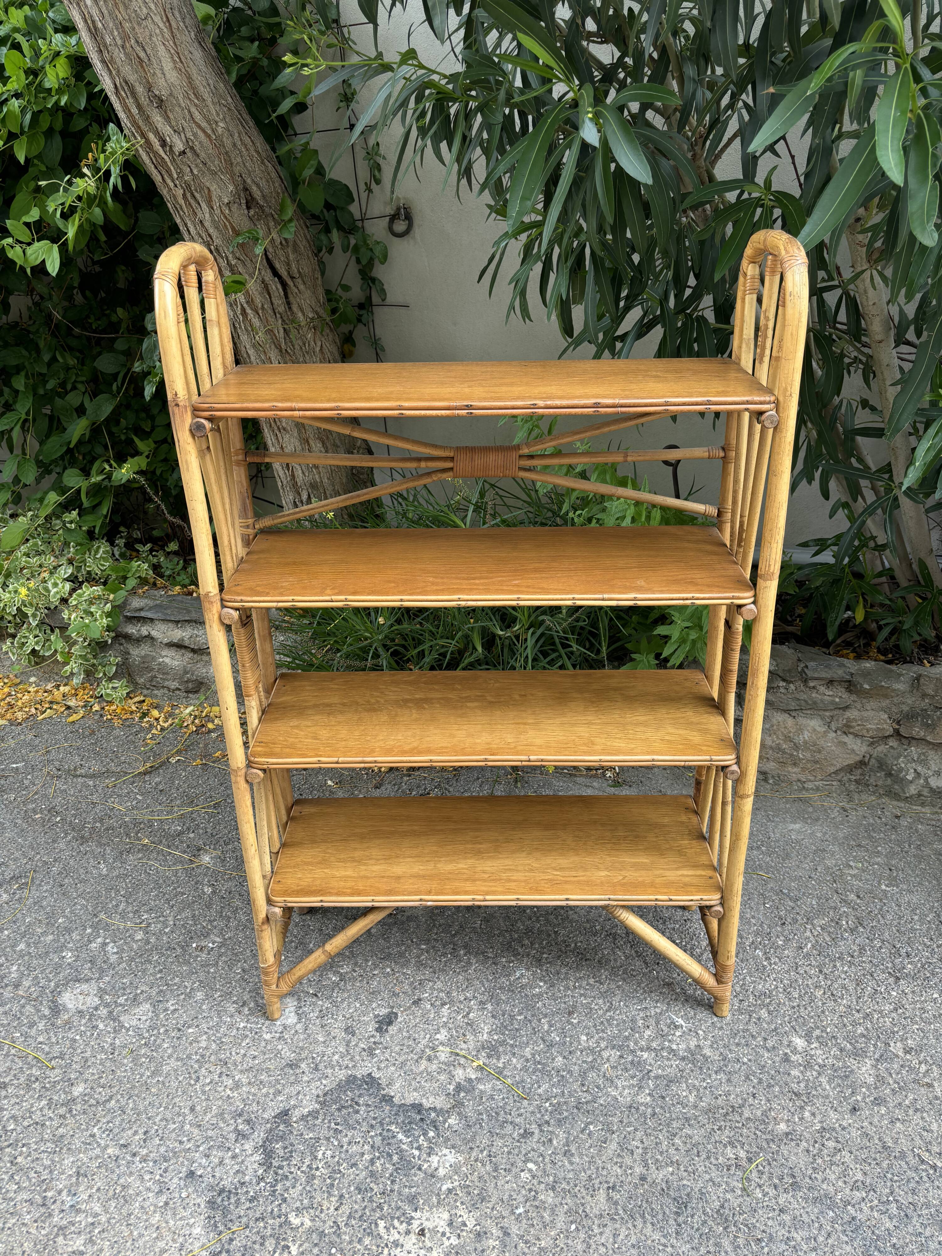1950s rattan shelf
