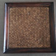 Tray in wood and woven rattan - 1st half of the 20th century