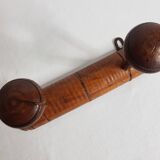 Old wooden wall coats door turned two bamboo imitation patères