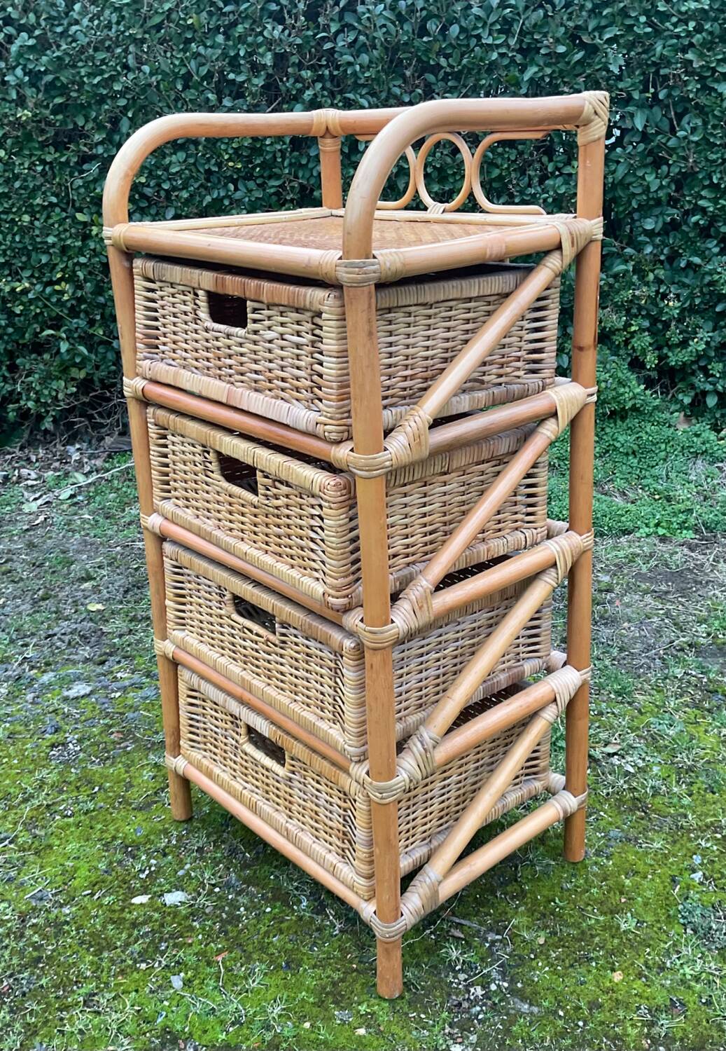 Vintage rattan chiffonier