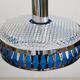 Vintage Chrome & Blue Pendant Lamp - 1970s Massive Belgium Lighting