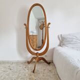 Large vintage solid wood psyche (standing mirror)