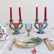 Midcentury Ceramic Candelabra by Vallauris, Gaudí Style, France, 1950s