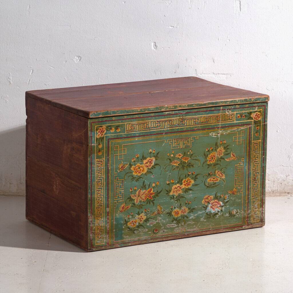 Antique Chinese chest painted in pine wood – China, circa 1900