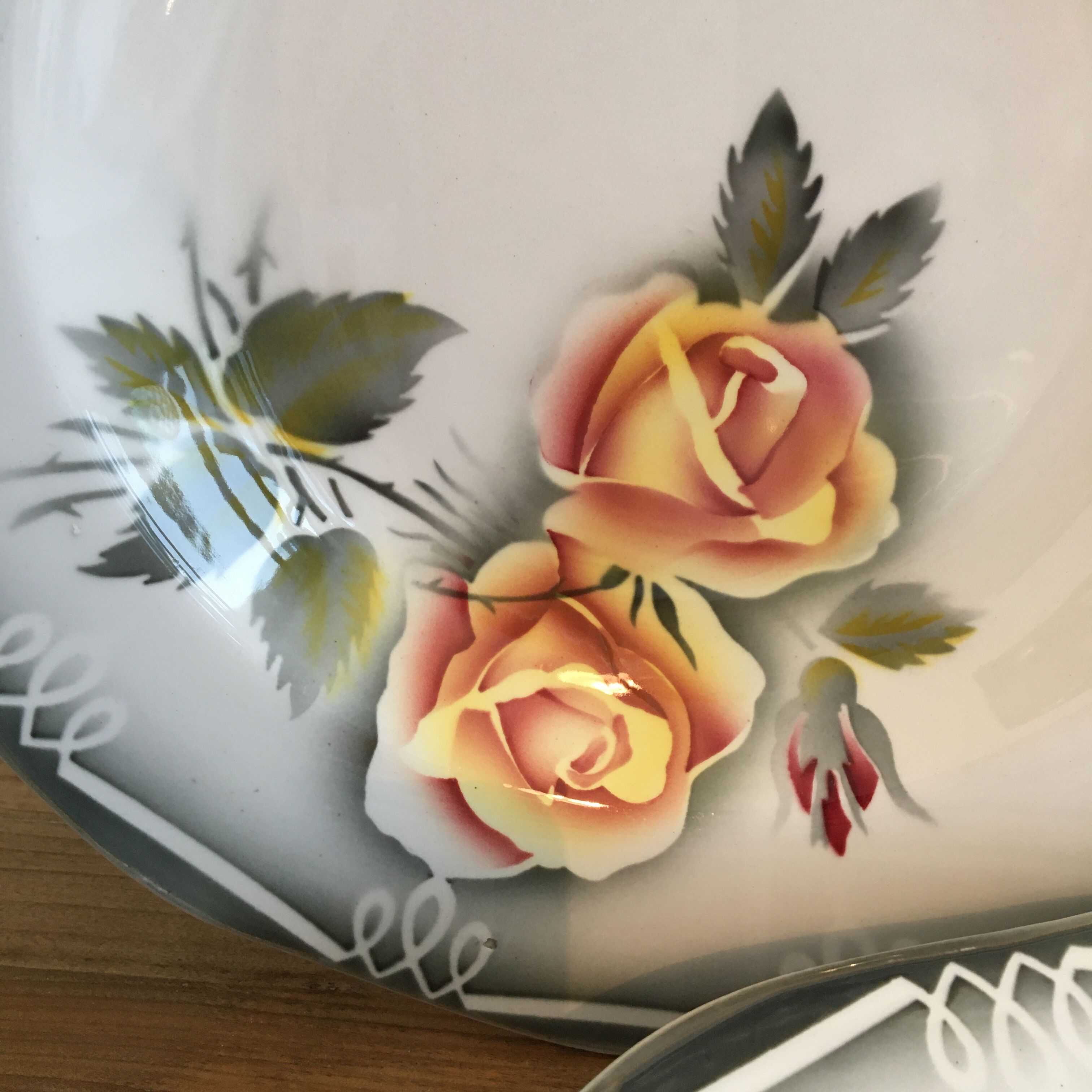 Set of 4 hollow plates "Odile" Digoin Sarreguemines