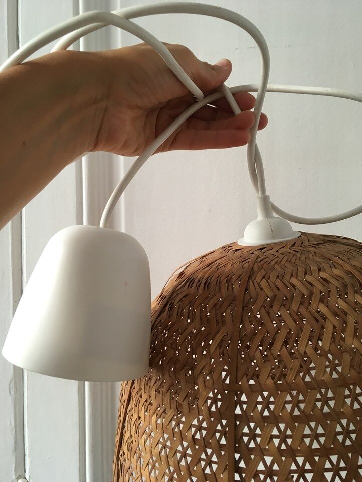 Vintage rafia hanging lamp