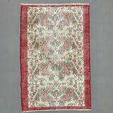 Vintage turkish rug 185x122 cm shabby distressed carpet medium