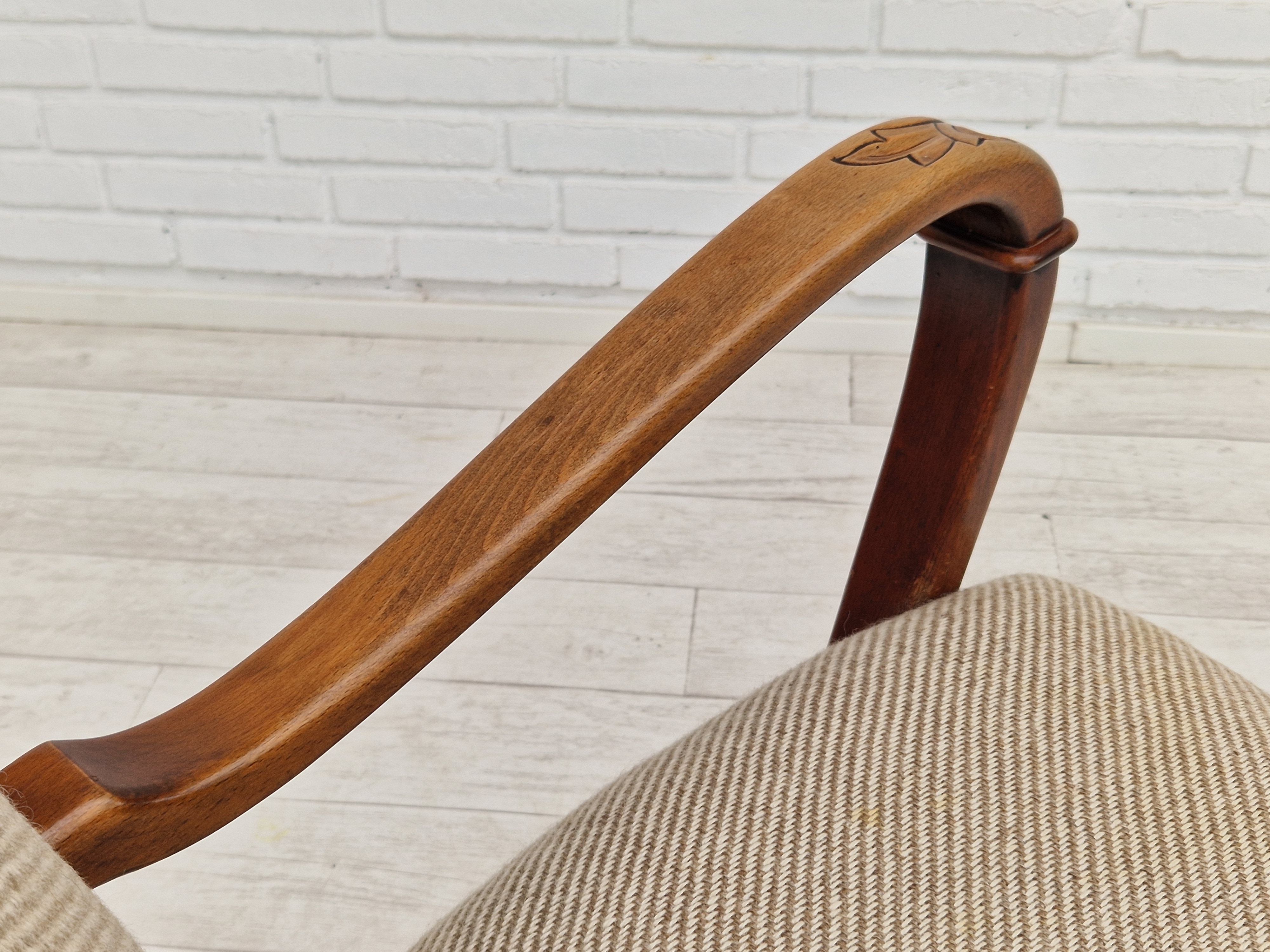 1960s, Danish design, armchair in quality furniture wool fabric.