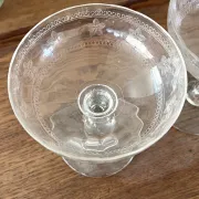 Champagne coupes etched set of 4