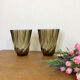 Paire de vase en verre fumé