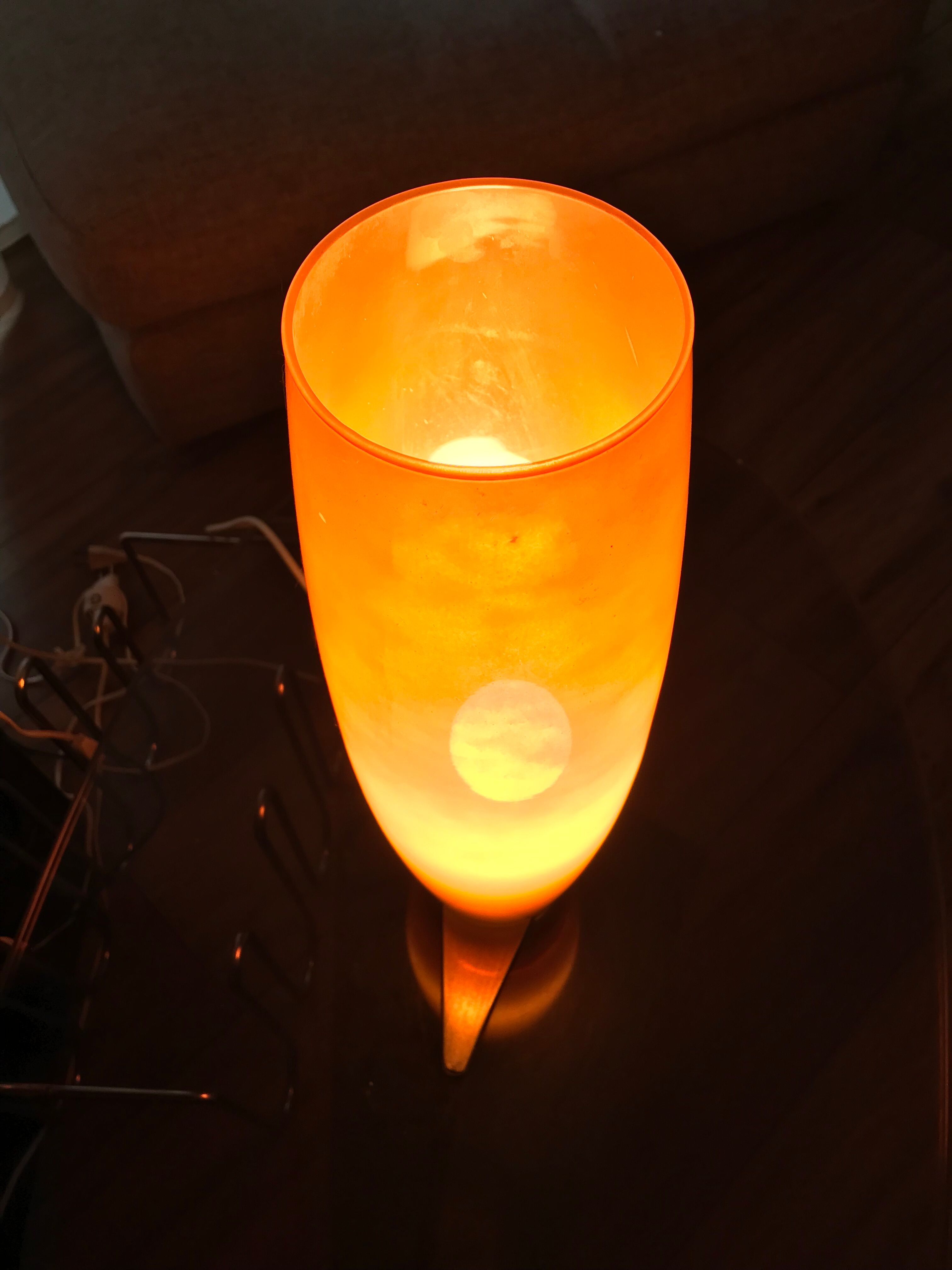 Vintage opaline orange table lamp