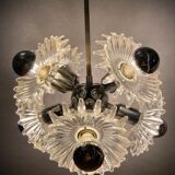 1970s german cosack sputnik dandelion hanging light chrome, glass