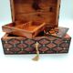 Jewelry box in fully inlaid thuja wood (mother-of-pearl and acacia)