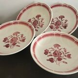 Antique tableware, hollow plates, pink pattern