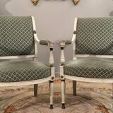 Pair of armchairs in lacquered wood from the directoire period circa 1795