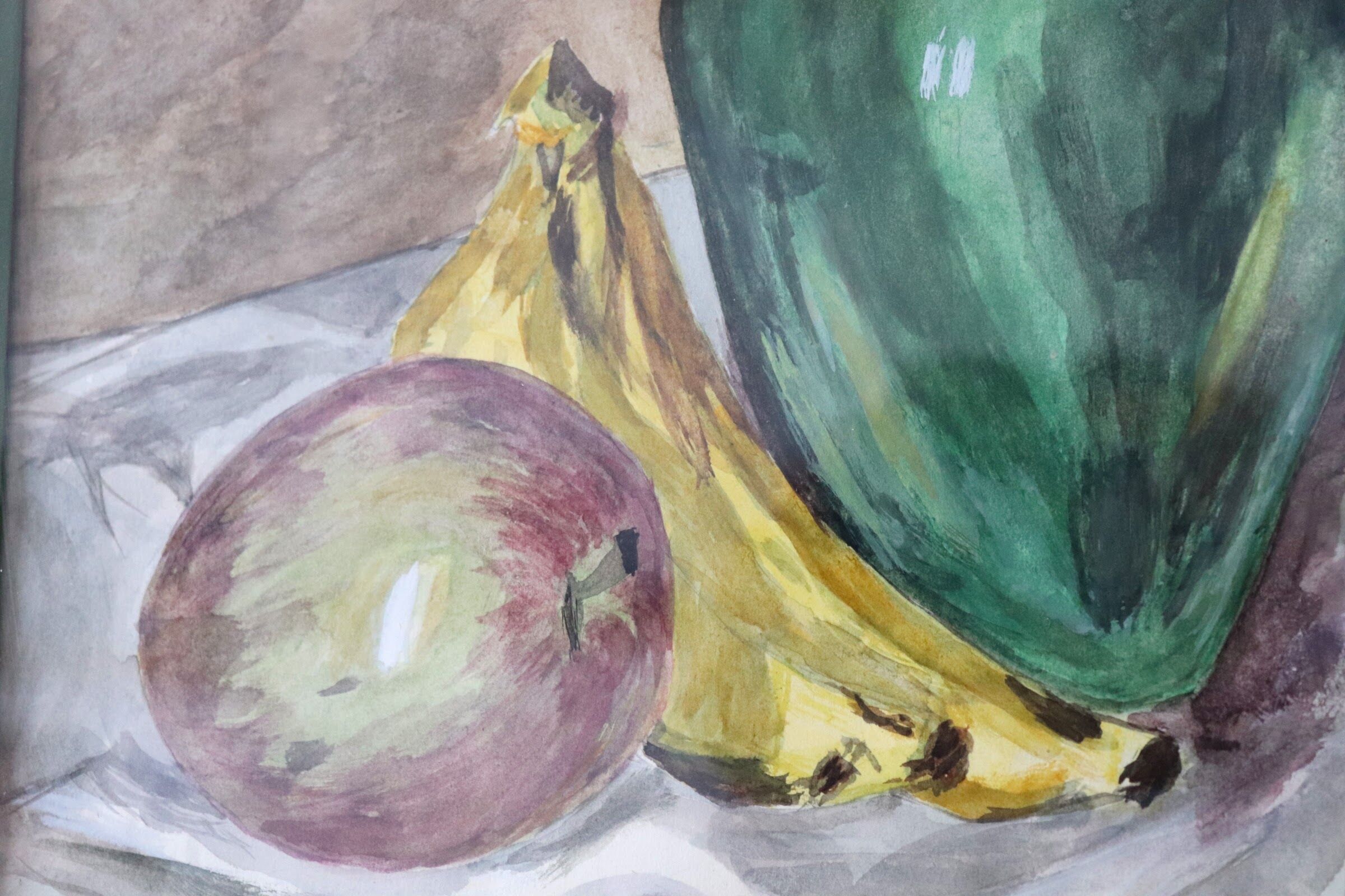 Watercolor still life with fruits