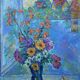 Oil painting on cardboard signed, dimensions: height - 88 cm, width - 75 cm.