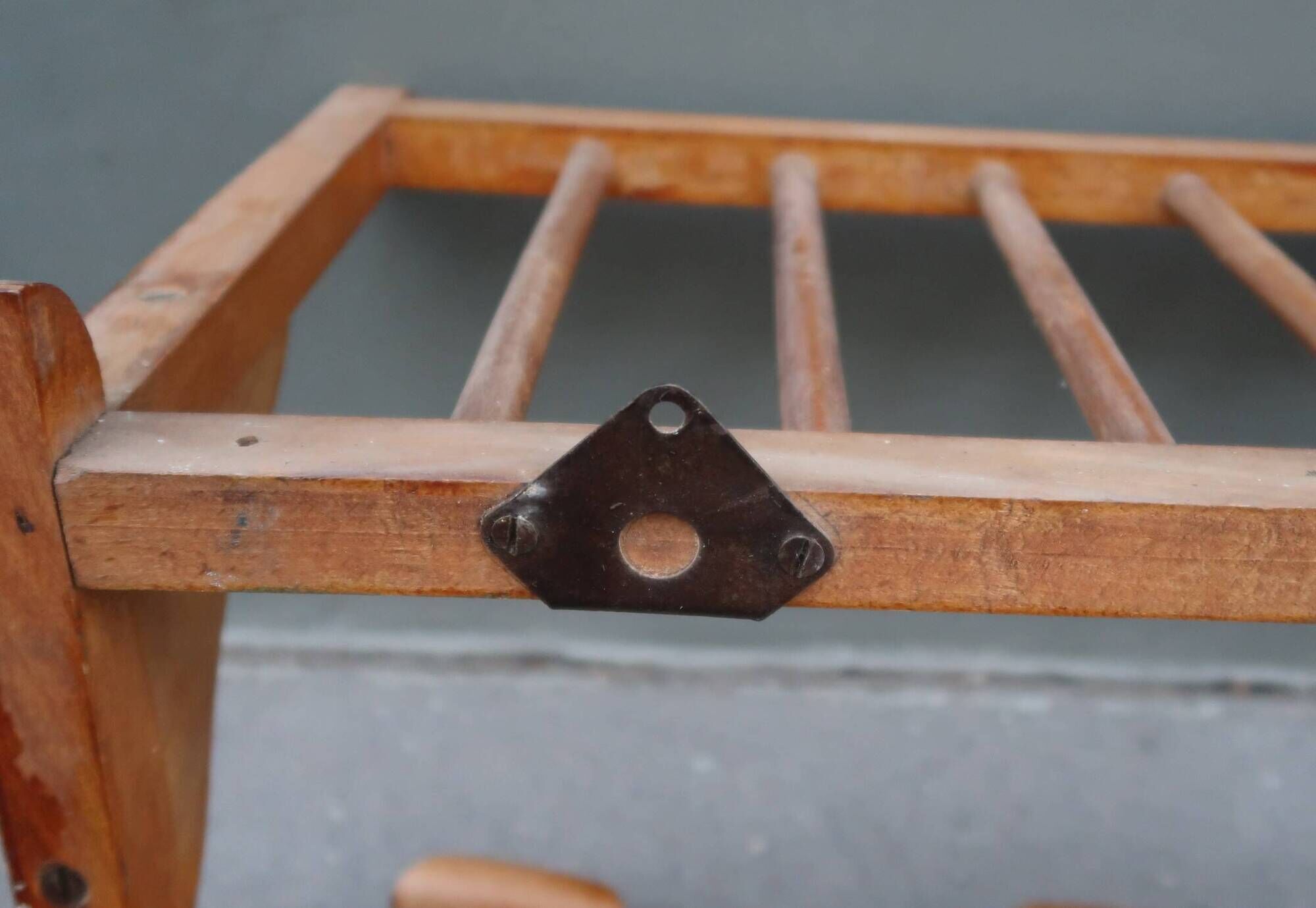1950s wooden wall coat rack