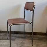 4 chrome chairs in faux leather