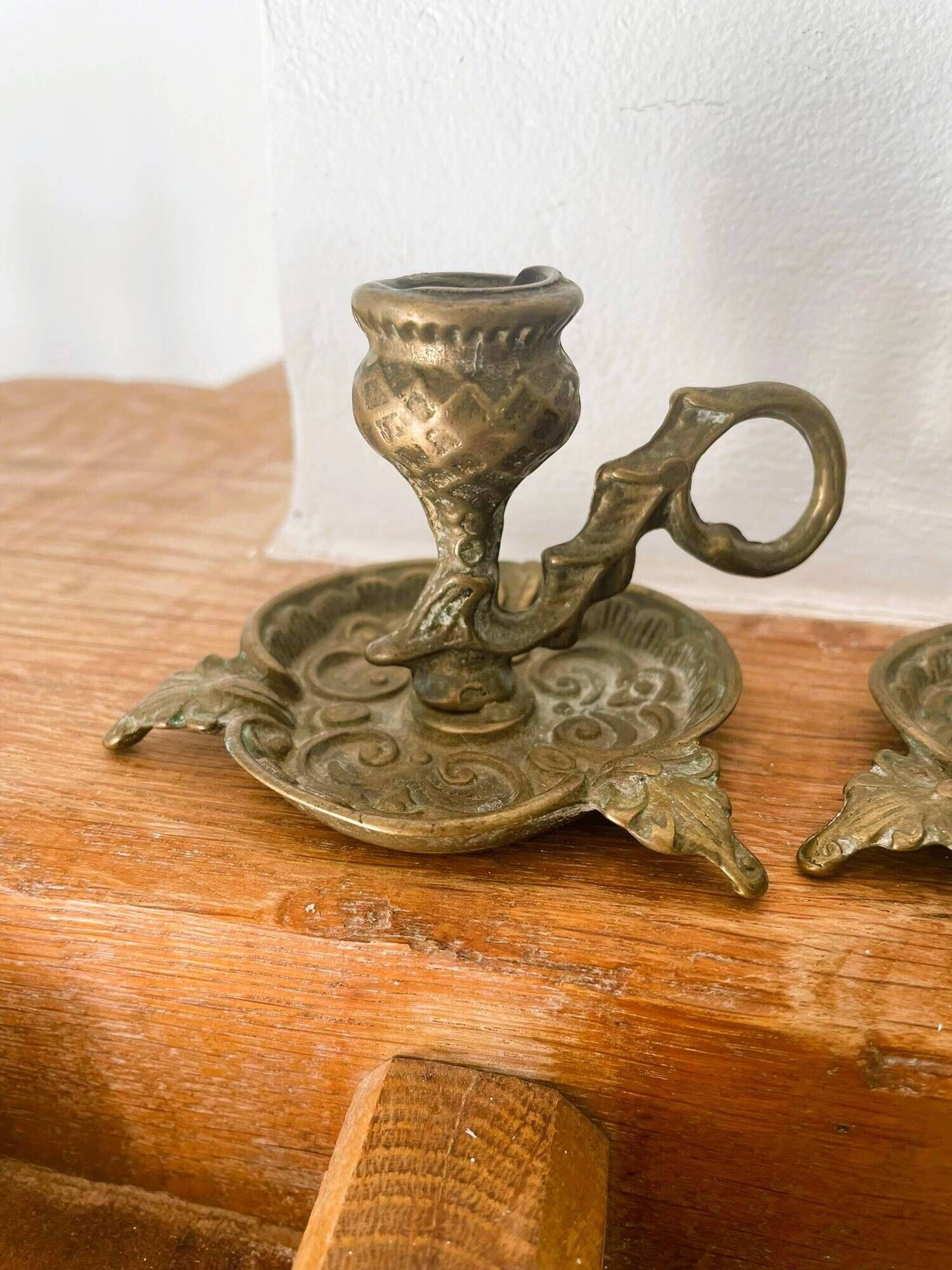 Pair of brass candlesticks