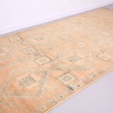 Large Vintage Moroccan Rug 188 x 387 cm - Peach Berber Rug - Handmade Rug