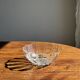 Small vintage Arcoroc Codec glass salad bowl with stylized petal patterns