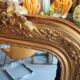 Large gilt mirror with pediment – Napoleon III period – 136 cm